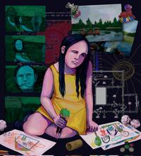 X user @sharkker_dude posted fan art of the Little Girl from _No I'm Not A Human_, gathering over 40,000 likes in a day.