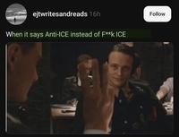 ejtwritesandreads 16h When it says Anti-ICE instead of F**k ICE Follow