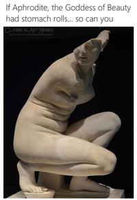 A meme about a statue of Aphrodite with rolls.