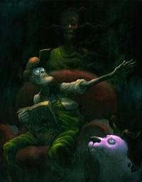 "Return the Slab," acrylic on 16"x20" canvas.