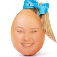 An edit of JoJo Siwa as the "World Record Egg":https://knowyourmeme.com/memes/world-record-egg. In 2025, JoJo Siwa kicked fans out of her concert in Glasgow for wearing this image on a hoodie.