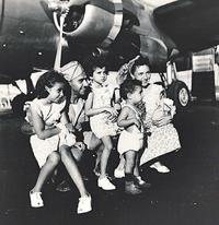 A couple and their kids in 1947