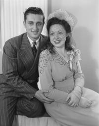 A studio photo of a couple in the '40s