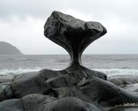 This rock eroded by waves