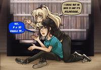 An edit of the "he says 21 and it's hilarious" meme. The meme shows characters from the game Class of 09.