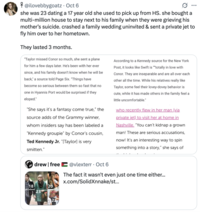 A "quote-tweet":https://knowyourmeme.com/memes/quote-retweets-qrts suggesting that Charli XCX should release a ""Not Like Us":https://knowyourmeme.com/memes/not-like-us" diss track against "Taylor Swift":https://knowyourmeme.com/memes/people/taylor-swift, concerning her past relationships with younger men, including Harry Styles, Taylor Lautner and Conor Kennedy, when they were roughly 17 and 18.