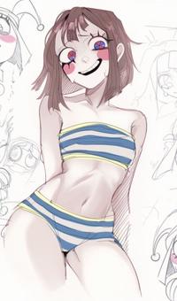 A piece of Amazing Digital Circus art by Uravity98114. The art shows Pomni in a bikini.