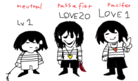 X user @carloscarloswas posted fan art inspired by a fan theory that Frisk appeared less human as they progressed through a "genocide run" of the video game _Undertale_.
