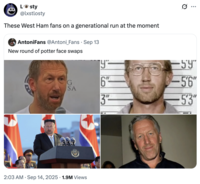 A "tweet":https://knowyourmeme.com/memes/sites/twitter-x proclaiming that West Ham fans have been on a "generational run" with the Graham Potter Face Swap "memes":https://knowyourmeme.com/memes/memes.