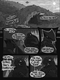 GYAOS CAVE KEEPOUT ALL HEALED! You? OH. I AM SO READY FOR A REMATCH. So, How's THE ARM? NEXT TIME YOU SHOULD RIP OFF MY LEG AND HITME WITH IT OH MY... GYAOS, THAT'S HORRIFIC! THE KIDS ARE GONNA LOVE THAT! THERE WILL BE SO MUCH BLOOD!