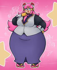 A piece of art by @realisticdino. The art shows Susie as a true heavyweight.
