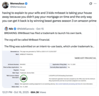 X user @Memeulous tweeted, "having to explain to your wife and 3 kids mrbeast is taking your house away because you didn't pay your mortgage on time and the only way you can get it back is by winning beast games season 3 on amazon prime."