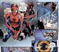 "...T HE VIDEOS FROM MANHATTAN ARE BEYOND BELIEF!" IGUANA TELL YOU SOMETHING, YOU BIG, DUMB LIZARD-- M wwwwwwwwww WACK OOF! H-HOW DOES HE NOT SET OFF MY SPIDER- SENSE?!