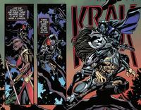 ...AND SHE WOULD FIGHT AND PURGE THESE INVADERS FROM IT AS IF THEY WERE A CANCER. THREE OF THEM WERE DEAD BY HER SPEAR SO FAR. KRA