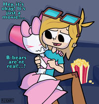 Hey, it's okay! It's just a movie!... B-bears are'nt real!...? REXONO2 OLD 15