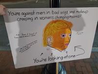 You're against men in bad wigs and makeup Creeping in women's changing rooms? Ask Jean E. Carroll if Trump respects women's spaces. Was Trump "protecting" women and girls at Miss USA and Miss Universe pageants? Not transa 1 You're looking atone. Not a drag ← queen