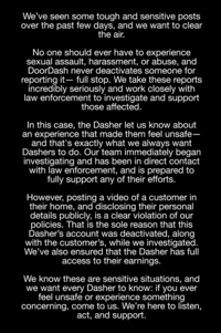 An official response from DoorDash regarding the DoorDash SA Girl controversy.