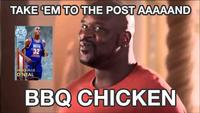 TAKE 'EM TO THE POST AAAAAND 98 SHAQUILLE O'NEAL 32 400 BBQ CHICKEN