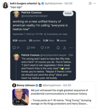 A "quote-tweet":https://knowyourmeme.com/memes/quote-retweets-qrts referencing the "Everyone is 12 Now" theory from "Bluesky":https://knowyourmeme.com/memes/sites/bluesky post from user Patrick Cosmos.