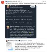 A "quote-tweet":https://knowyourmeme.com/memes/quote-retweets-qrts referencing the "Everyone is 12 Now" theory from "Bluesky":https://knowyourmeme.com/memes/sites/bluesky post from user Patrick Cosmos.