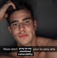 Nooo don't prey on my your so sexy aha emotional vulnerability