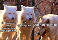 BBC reporter who "accidentally unplugged him His colleagues Stephen Hawking imgflip.com