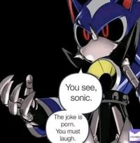 You see, sonic. The joke is p---. You must laugh. HEMES