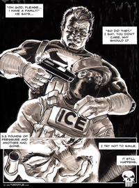 "OH GOD, PLEASE... I HAVE A FAMILY!" HE SAYS... www. 5.5 POUNDS OF PRESSURE AND ANOTHER NAZI GONE. NN BY WWW.TIMDOYLE.COM ICE "SO DID THEY," I SAY. YOU DIDN'T CARE, WHY SHOULD I? און I TRY NOT TO SMILE. IT STILL HAPPENS.