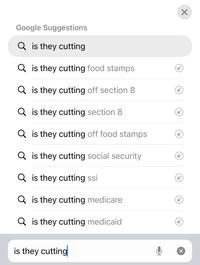 A variation of the "Is They Cutting X" meme, which trended online in late October 2025 during the U.S. government shutdown.