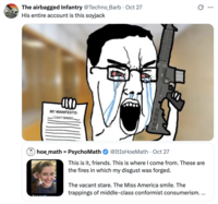 A "quote-tweet":https://knowyourmeme.com/memes/quote-retweets-qrts of @ItIsHoeMath's quote-tweet of Bailey Moon's "Zohran Mamdani":https://knowyourmeme.com/memes/people/zohran-mamdani post, calling @ItIsHoeMath a "Chud":https://knowyourmeme.com/memes/chud.