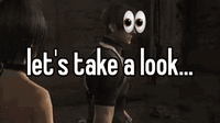 A "GIF":https://knowyourmeme.com/memes/cultures/gif of Leon Kennedy from "_Resident Evil_":https://knowyourmeme.com/memes/subcultures/resident-evil-biohazard with the Eyes "emoji":https://knowyourmeme.com/memes/emoji 👀.