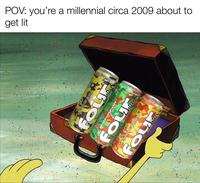 POV: you're you're a millennial circa 2009 about to get lit •Wevan Jolz LEMONADE FLAVOR CONOS O CONTAINYA oka WATERMELON FLAVOR CONTAINS CHCE CONTAINS נסריוש. CRANBERRY LEMONADE Fou