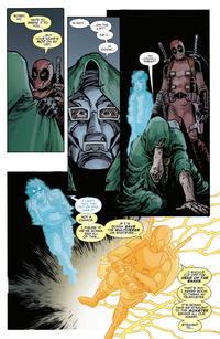 SORRY, VIC. HATE TO BREAK IT TO YOU... ...BUT YOUR NAME'S NOT ON MY LIST. N-NOT... ... ON THE LIST? AM I... ...IS DOOM... I CAN'T TALK YOU OUT OF THIS, CAN I? NOT A CHANCE. I FIGURE, IF WE'RE GONNA END ALL OF THIS... ...IF I'M GONNA SAVE THE MULTIVERSE OR WHATEVER... ...NO LONGER A THREAT? ...I SHOULD CUT OFF THE HEAD OF THE SNAKE. THAT'S WHY I ASKED DOOM TO TWEAK MY TELEPORTER. IT'S GONNA TAKE ME STRAIGHT TO THE MONSTER BEHIND ALL OUR MISERY. STRAIGHT TO...