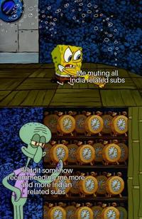 00 0 0 8000 800 O 0 O 0 00 O O 000 O O Me muting all India related subs Reddit somehow recommending me more and more Indian related subs