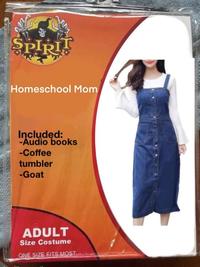 SPIRIT Homeschool Mom Included: -Audio books -Coffee tumbler -Goat ADULT Size Costume ONE SIZE FITS MOST