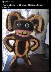 r/Weird 48m I found a bunch of 3D printed teeth and made a bunny