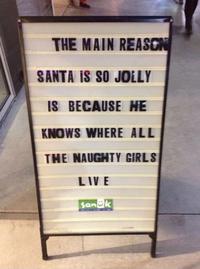 THE MAIN REASON SANTA IS SO JOLLY IS BECAUSE HE KNOWS WHERE ALL THE NAUGHTY GIRLS LIVE Sank