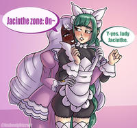 Jacinthe zone: On~ Y-yes, lady Jacinthe. @lesbonightcrwr
