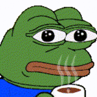 Pepe drink coffee