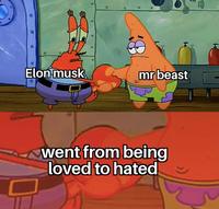 Elon musk mrbeast went from being loved to hated