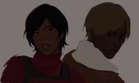 X user @s_shiio posted fan art featuring a race-swapped version of Leon Kennedy and Ada Wong, inspired by @mythix.7 and @filthydinosaur's cosplays.