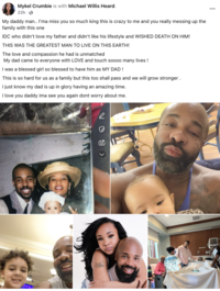 A "Facebook":https://knowyourmeme.com/memes/sites/facebook-meta post from Michael Willis Heard's daughter, announcing his November 2025 death.