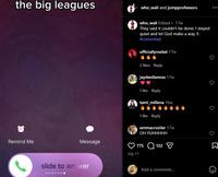 A The Big Leagues Calling meme posted by Instagram user @who_wali in mid-July 2025, which shows an iPhone call incoming edited to read "the big leagues."