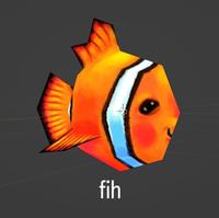 A 3D render of a Fih meme, showing a clown fish.