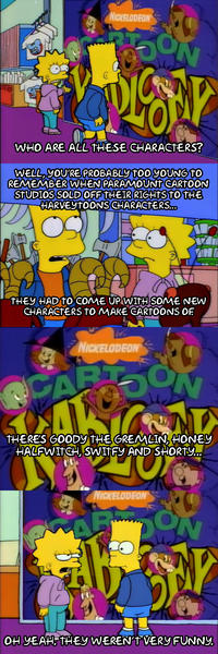 This is for those of you old enough to remember when Nickelodeon had their "Cartoon Kablooey" program back in the early-to-mid 1990s, showcasing several 1960s Paramount cartoon shorts, during the time they showed a bunch of different pre-1980s animated content.