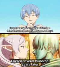 Even after my death, I want Frieren to think only about me for ten years, at least. Frieren several hundred years later