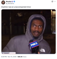 Tweet by @_sforsierra that reads, "Anytime I see an unaccompanied minor."