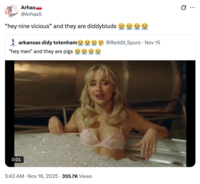 A "quote-tweet":https://knowyourmeme.com/memes/quote-retweets-qrts of the a "Hey Men" and They Are Pigs "tweet":https://knowyourmeme.com/memes/sites/twitter-x about a clip from the "Sabrina Carpenter":https://knowyourmeme.com/memes/people/sabrina-carpenter music video for her song "Manchild."