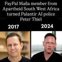 PayPal Mafia member from Apartheid South West Africa turned Palantir Al police Peter Thiel 2017 2024