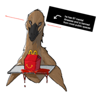 he has 97 mental illnesses and is banned from most public spaces